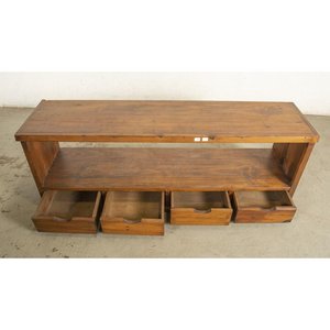 Rack Rústico de Madera con Cuatro Cajones y Estante - imagen 2