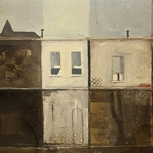 Oleo sobre tela "Fachada" de Jorge Ruano, 1982 - imagen 1