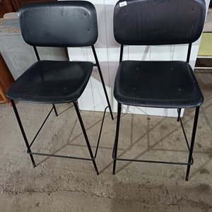 Par de Banquetas Altas Modernas Negras - imagen 5