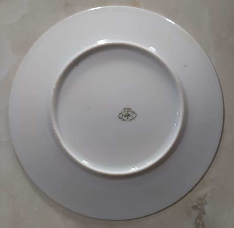 Platillo de Porcelana Checoslovaca con Decó Floral - imagen 2