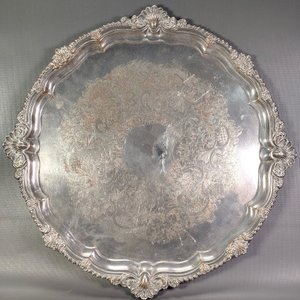 Bandeja Antigua "Chief Sheffield" en Plata Sellada, Diseño en Relieve - imagen 11
