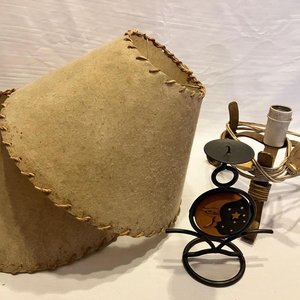 Lote Varios pantallas cónicas+ Estructuras/Bases de hierro+ Porta Vela - imagen 3