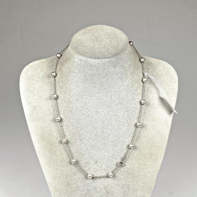 Cadena de Plata 925 con Bolitas, 38 cm