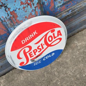 Chapa Vintage Circular Pepsi-Cola "Drink Pepsi-Cola Ice Cold" - imagen 2