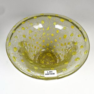 Florero de Cristal Murano Amarillo con Detalles Dorados - imagen 2