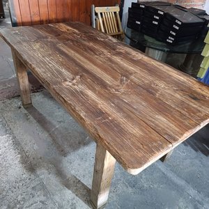 Mesa Rústica de Madera de Pino Maciza - 1.90m - imagen 3