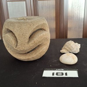 Lote de Adornos: Pisapapeles de Piedra, Florero de Cerámica, Porta Lápiz y Caracoles - imagen 3