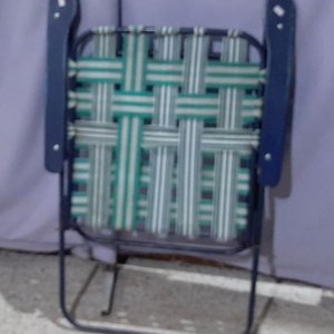Silla Plegable de Caño con Tiras Verdes y Blancas - imagen 3