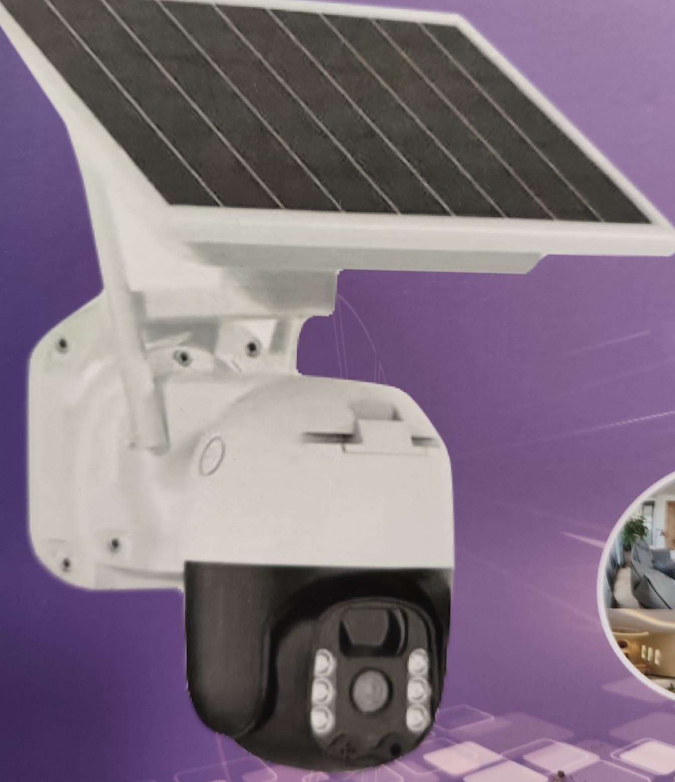 Cámara de Seguridad Exterior WiFi Recargable con Panel Solar y Audio Doble