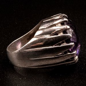 Anillo de Plata 950 con Amatista Grande - imagen 2