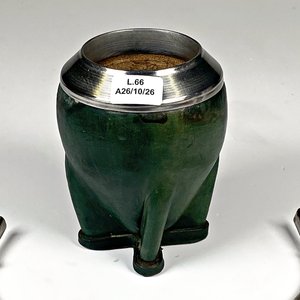 Mate de metal con virola y dos bombillas, una con escudo - imagen 2
