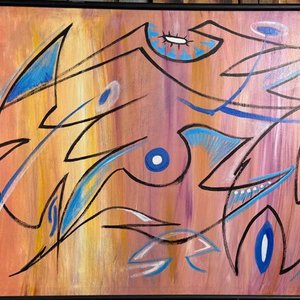 Obra de Arte "Fauna entre Líneas" de Alicia Oronoz - Acrílico 60 x 80 cm - imagen 2