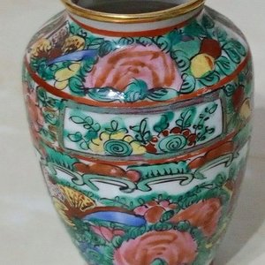 Jarrón Chino Porcelana Estilo Macao Decoración Polícroma - imagen 2