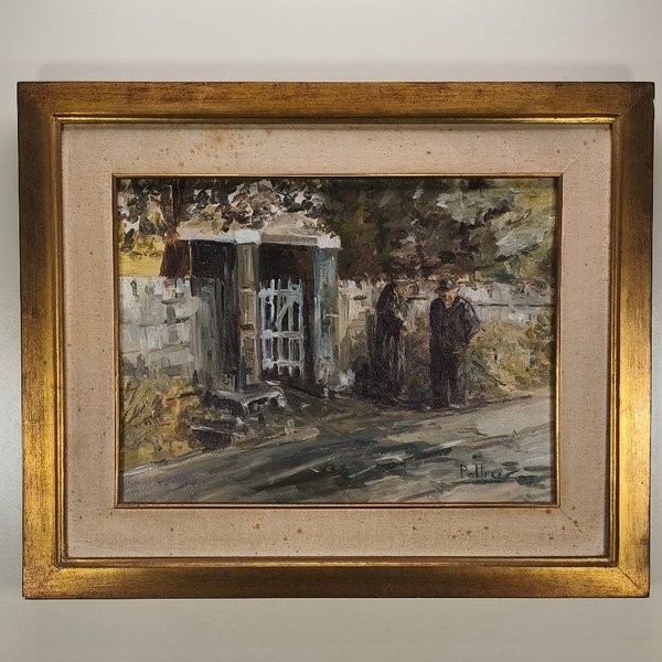 Óleo sobre lienzo firmado Pellicer, marco dorado - imagen 1