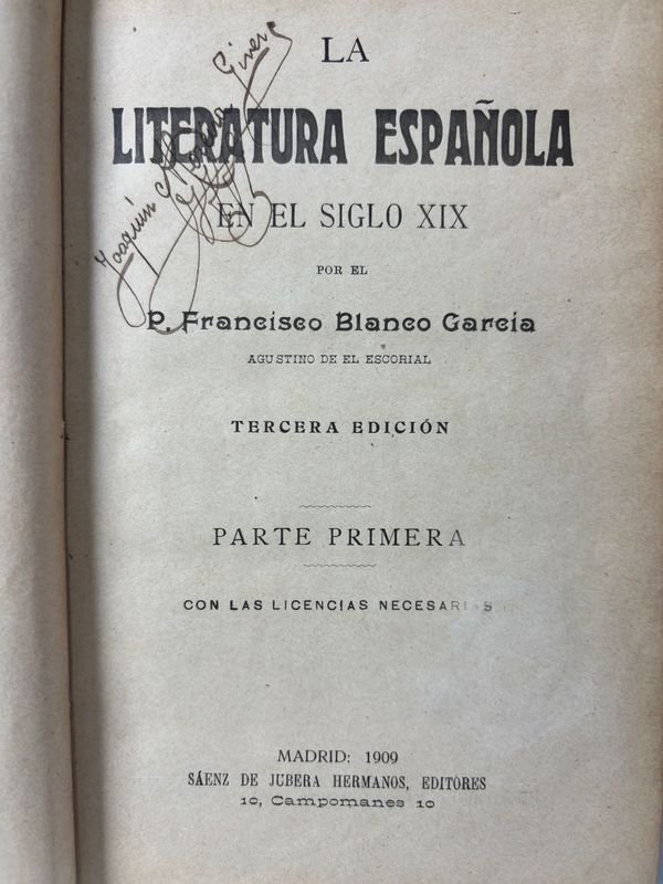 Libro de Literatura Española del Siglo XIX por Francisco Blanco García - imagen 3