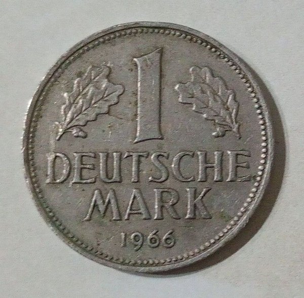 Moneda 1 Deutsche Mark 1966 República Federal de Alemania - imagen 1