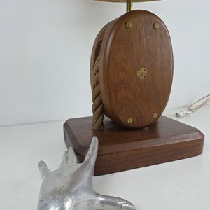 Lámpara Rústica de Madera con Polea y Cuerda - imagen 2