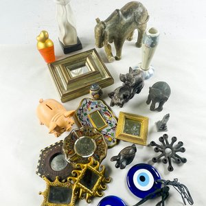 Lote Figuras Decorativas y Espejos Vintage - imagen 2
