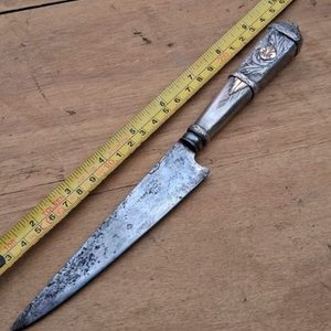 Verijero Cazador "Al Filo" con Cabo de Plata y Oro - Pieza Importada - imagen 3