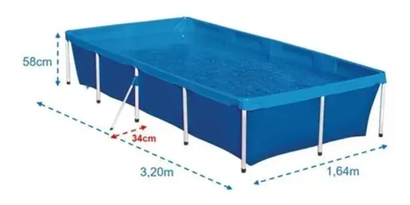 Piscina Rectangular con Estructura de Hierro - imagen 2
