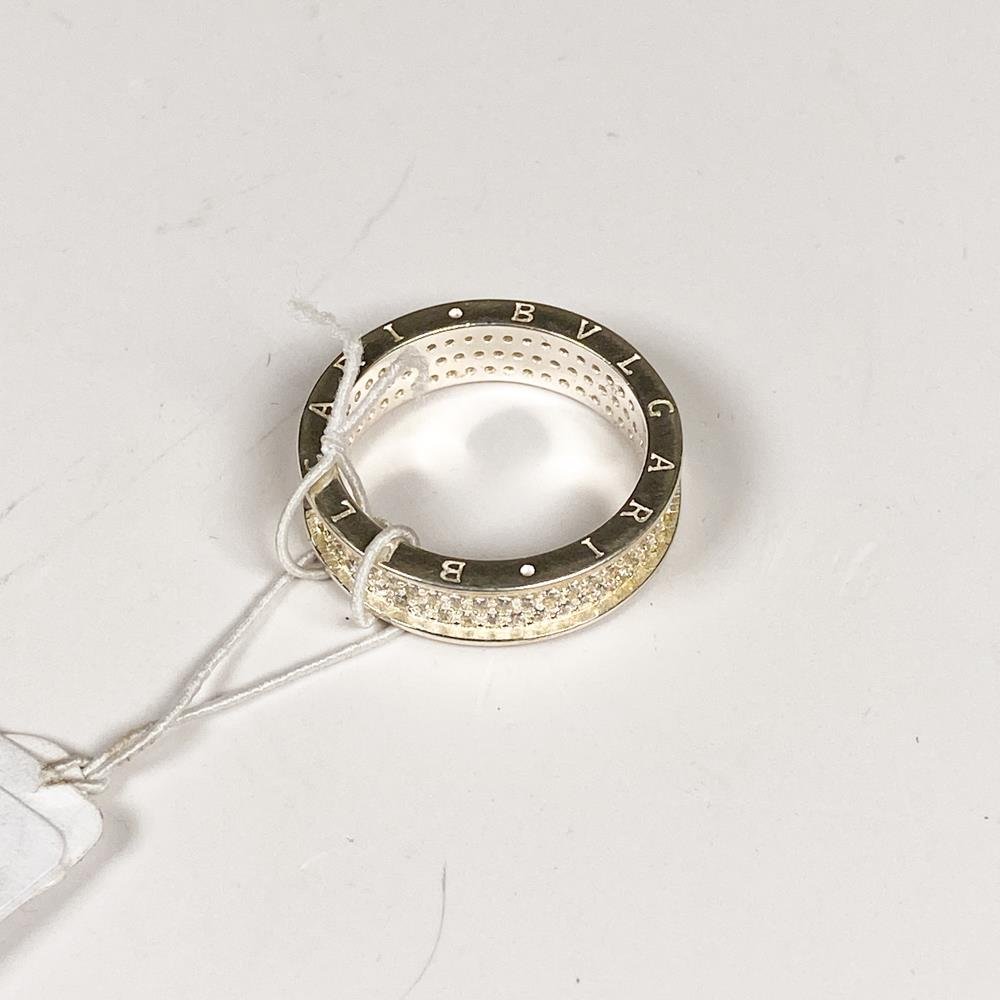 Anillo Bvlgari de Plata con Circones, Medida 17 mm