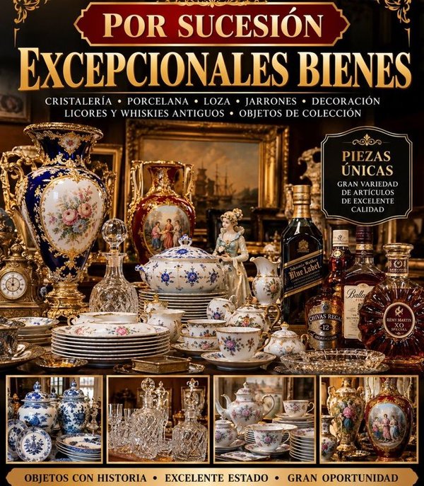 Gran Remate por Sucesión: Cristalería, Porcelana, Loza, Jarrones y Objetos de Decoración