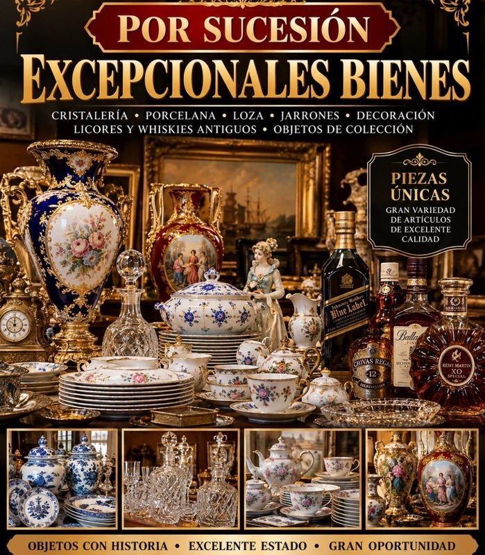 Gran Remate por Sucesión: Cristalería, Porcelana, Loza, Jarrones y Objetos de Decoración
