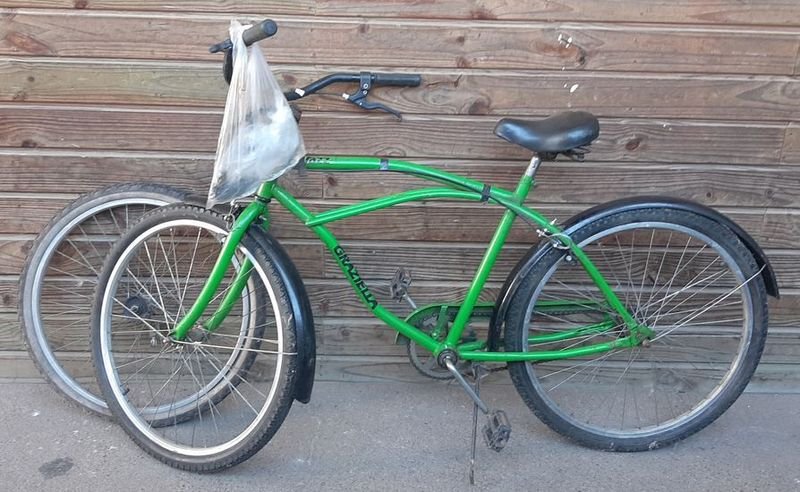 Bicicleta Jazz de Hombre Verde con Rueda de Repuesto