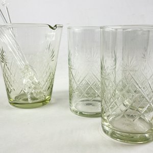 Juego de Cristalería Tallada: Hielera y 5 Vasos Altos - imagen 3