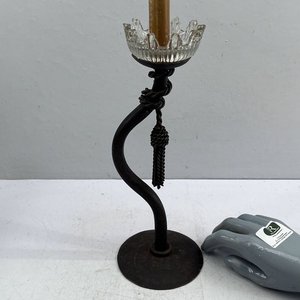 Candeleros de Hierro Forjado con Tulipa de Vidrio Prensa - imagen 4