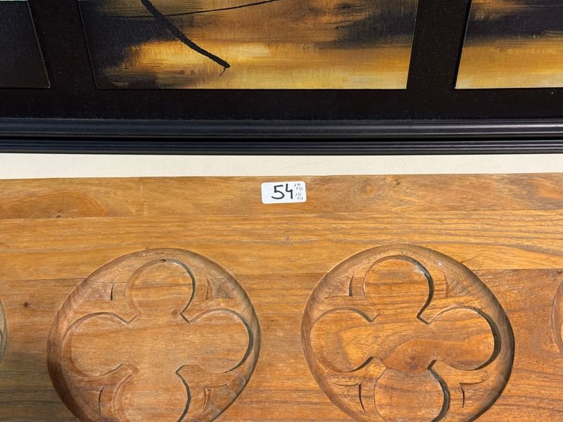 Cuadro Moderno y Adorno Artesanal en Madera Labrada