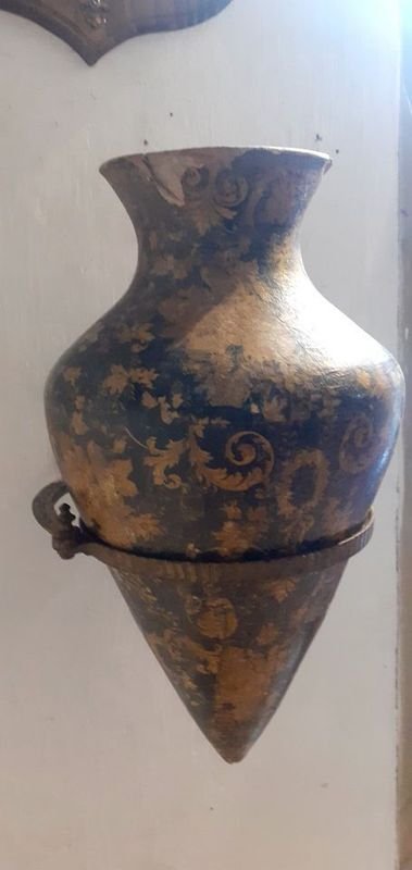 Aguamanil Veneciano Antiguo con soporte de Hierro para la pared - imagen 6