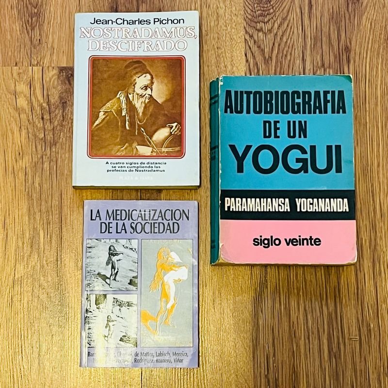 Trilogía de Libros: Autobiografía de un Yogui, Nostradamus Descifrado y La Medicalización de la Sociedad