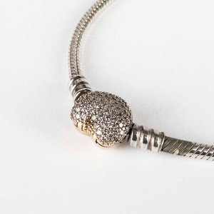 Pulsera de Plata y Oro con Dije de Circonias - imagen 2
