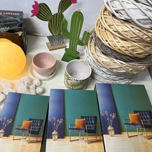 Lote Decorativo: Luna Luminosa, Cactus, Aros de Mimbre y Más - imagen 6