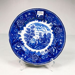Plato de Porcelana Arabia Finlandes Diseño Willow Azul y Blanco - imagen 2