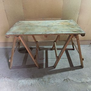 Mesa de Madera con Caballetes Plegables 63x110x68 cm - imagen 1