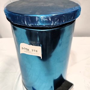 Papelera de Acero Inoxidable Azul Metálico con Tapa Batiente y Cubo Interior, 12 Litros - imagen 2
