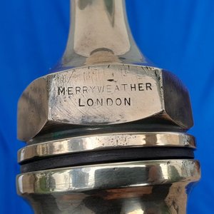Lanza de Manguera de Incendio Antigua Merryweather & Sons Cobre y Bronce - imagen 5