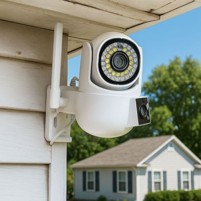 Lote anterior: Cámara de seguridad para exterior, doble (1 fija o otra giratoria) IP66. Con doble audio y visión nocturna, nueva en caja