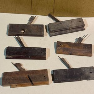 Lote de 6 Cepillos de Carpintería Antiguos de Madera - imagen 2