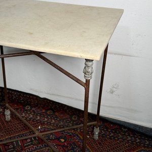 Mesa Antigua Hierro Fundido y Mármol - imagen 5