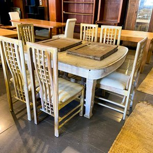 Juego de Comedor Rústico con Sillas de Madera y Tapizado - imagen 1