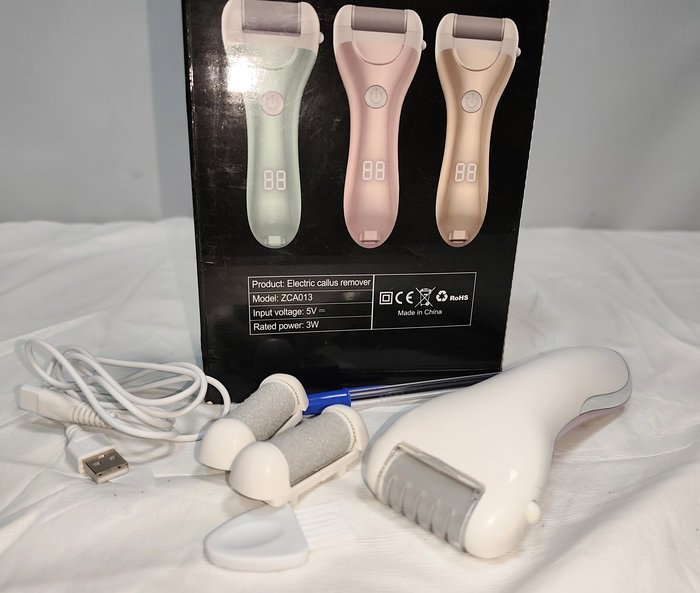 Removedor de Callos Recargable Eléctrico con Accesorios y Caja