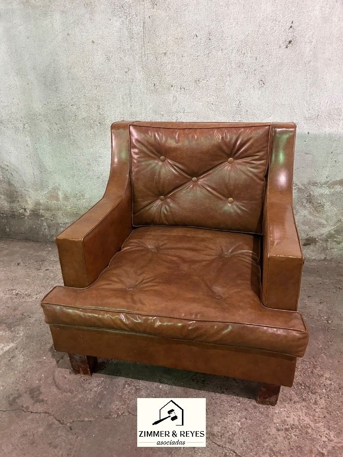 Sillón Individual de Cuero Marrón