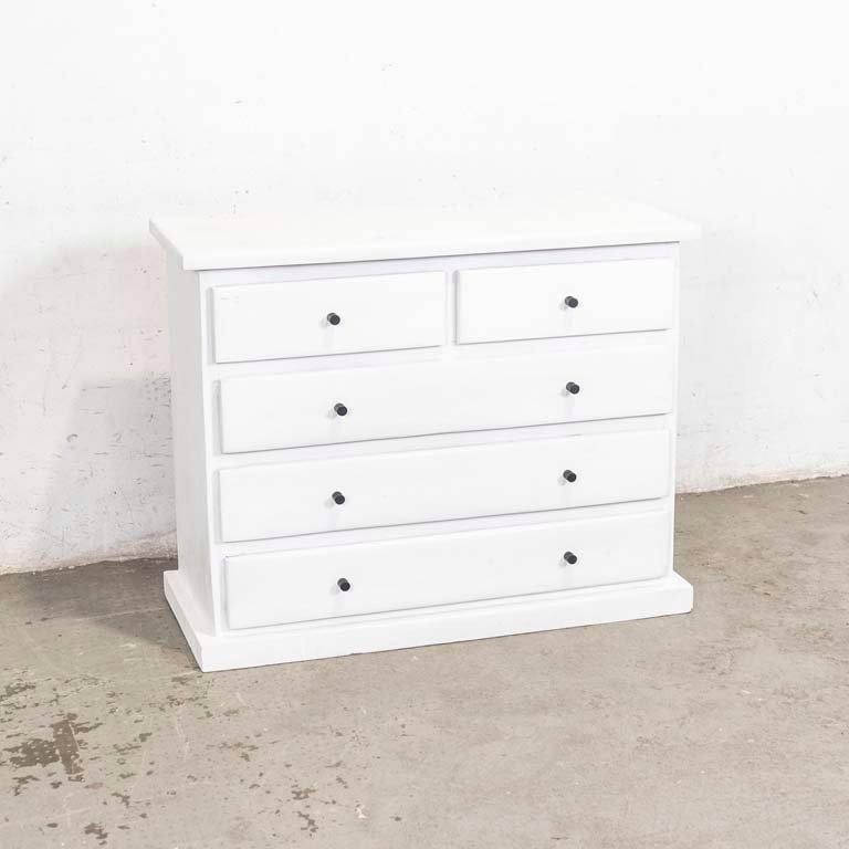 Lote anterior: Cómoda blanca con cinco cajones de madera