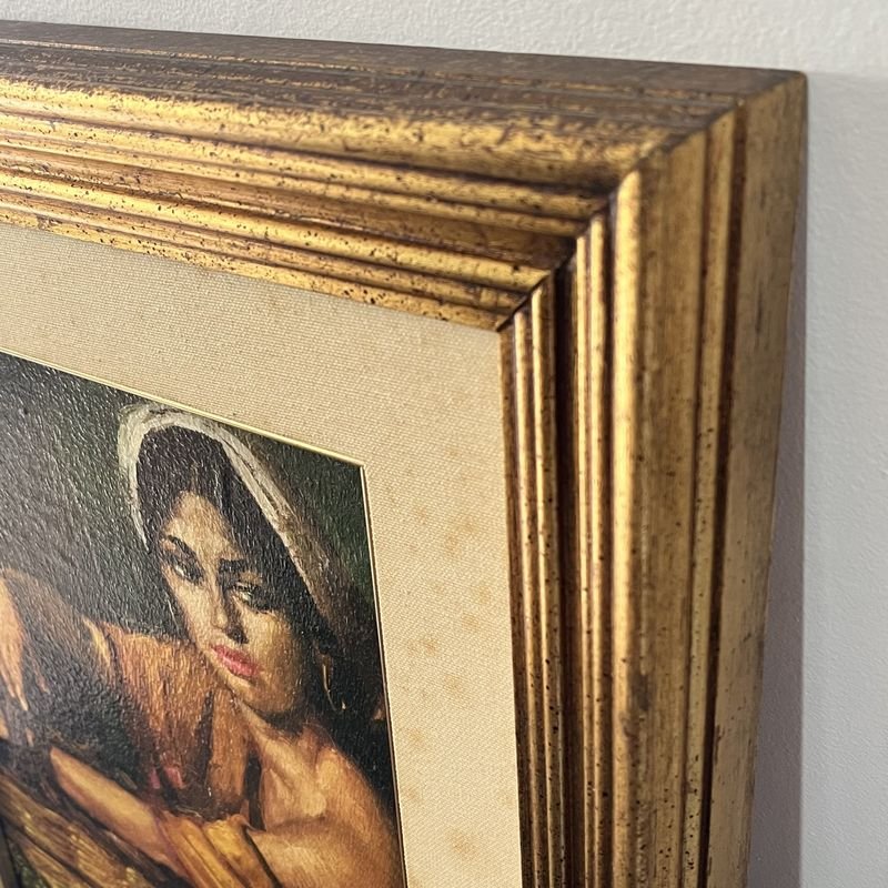 Pinturas de mujer con cesta y óleo sobre papel - imagen 4