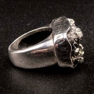 Anillo de Plata 950 con Pirita Natural - Talle 17mm - imagen 2