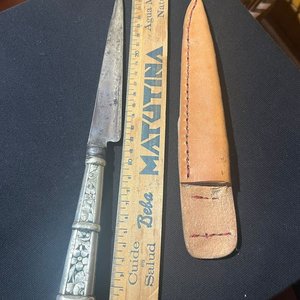 Cuchillo Antiguo Broqua & Sholberg con Vaina de Cuero - imagen 1