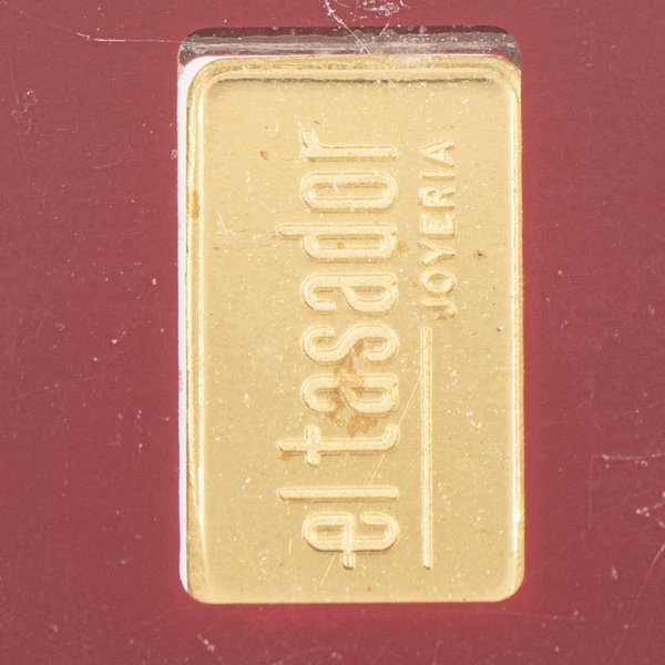 Lingote de Oro Fino 999 de 1 gramo de El Tasador Joyería